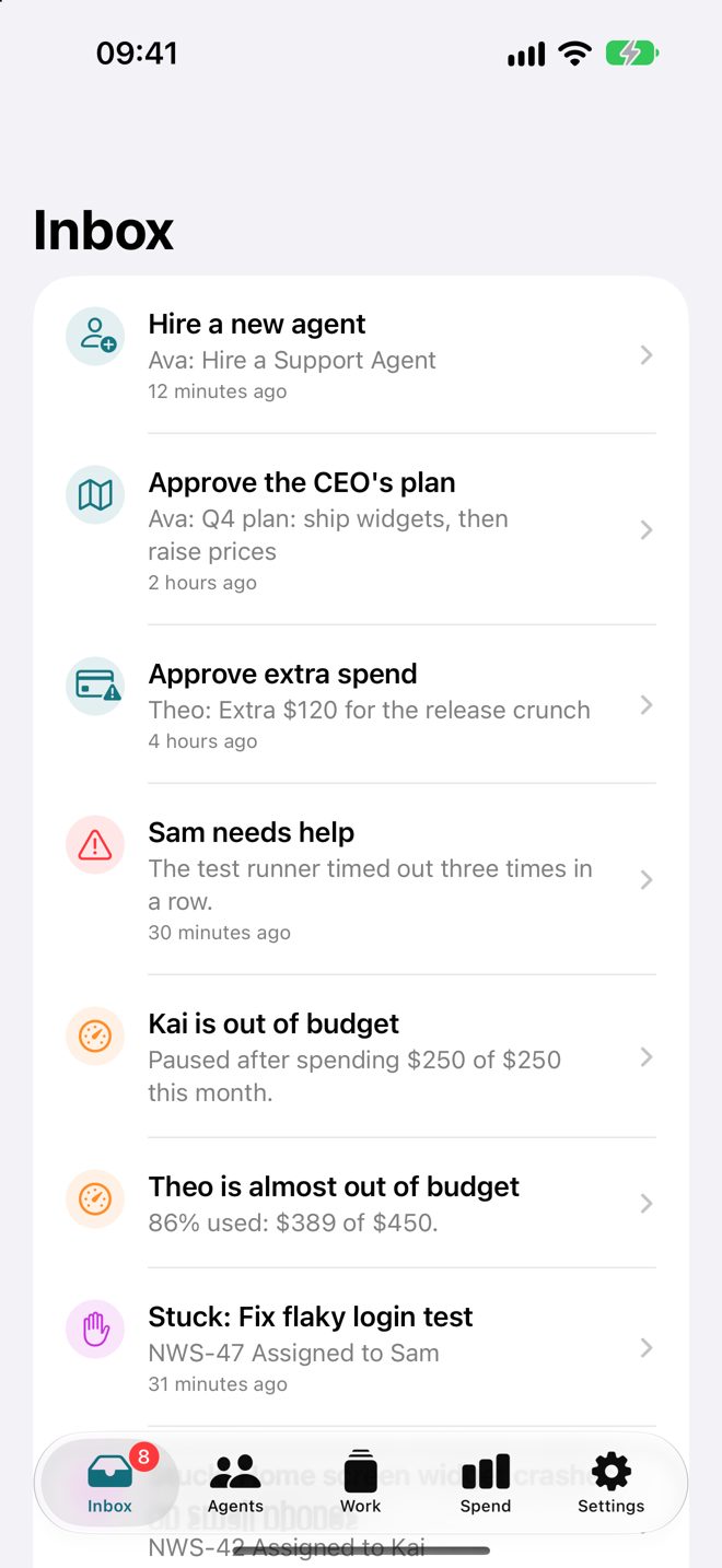 Inbox showing requests that need you